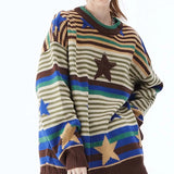Vintage Striped Star Knitted Sweater