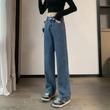 High-waist Straight Denim Pants