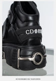 Grunge Chunky High-Top Strap Sneakers