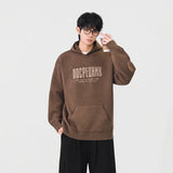 Cozy Winter Letter Print Kangaroo Hooded Sweater