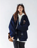 Women Cute Chic Vintage Button Zipper Jacket