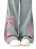 Y2K Butterfly Edge Distressed Jeans