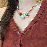 Aesthetic Y2K Colorful Bird Pendant Necklace