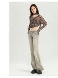 Stylish Flare Mid-Waist Stretch Jeans
