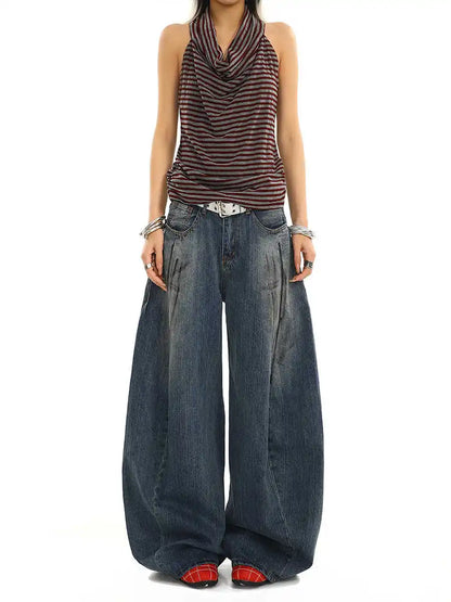 Vintage Oversize Style Blue Boyfriend Jeans