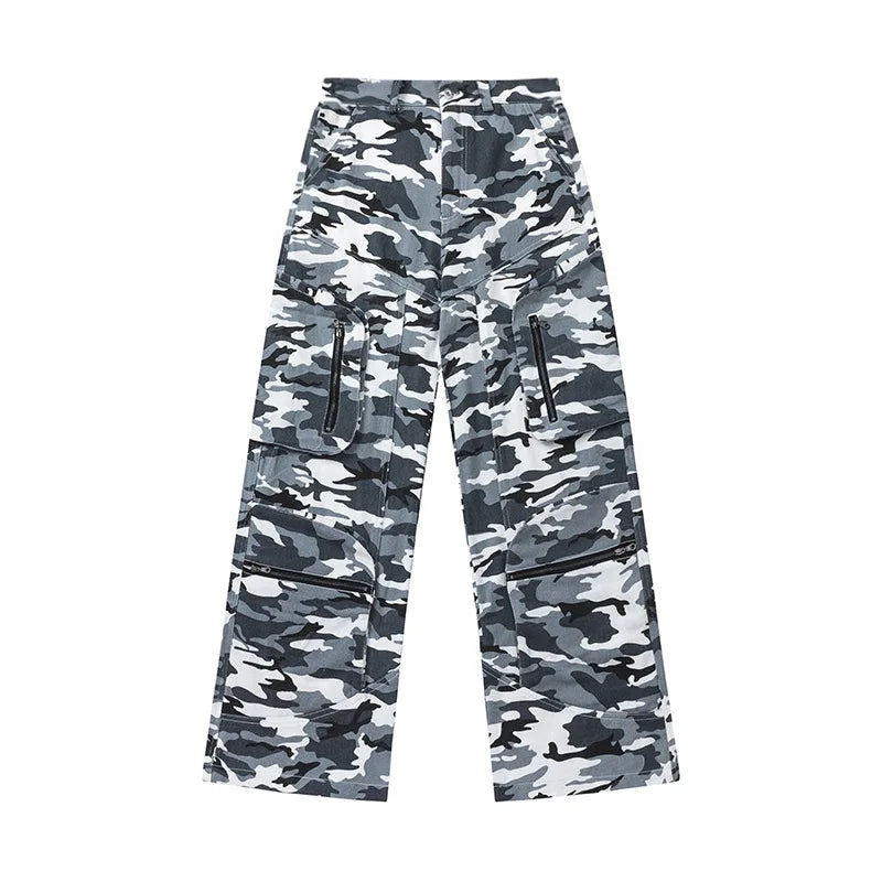 Lightweight Retro Camouflage Zipper Cargo Pants