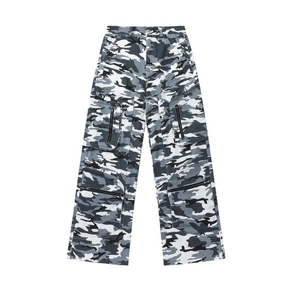 Lightweight Retro Camouflage Zipper Cargo Pants