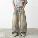 Retro Dirty American Style Wide Leg Jeans