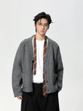 Cozy Contrast Color Wool V-Neck Knit Cardigan