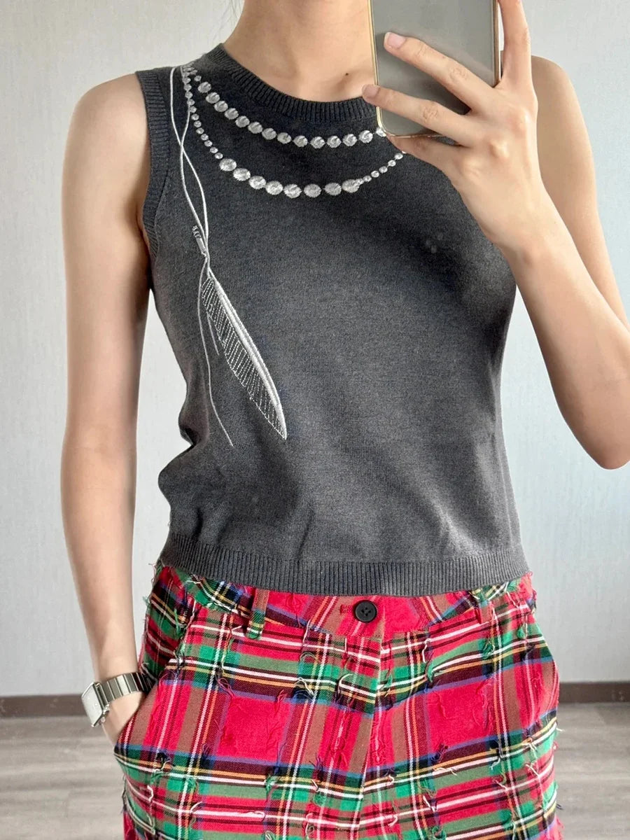 Red Plaid Grunge High Waist Loose Cargo Pants