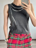 Red Plaid Grunge High Waist Loose Cargo Pants