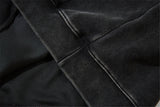 Effortless Streetwear Star Graphic Black Washed Hoodie