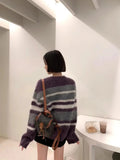Luxurious Striped Round Neck Sweater