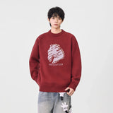 Cozy Winter Horse Pattern Crewneck Sweater