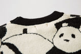 Panda Graphic Print Vintage Sweater