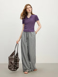 Versatile Loose Drape Striped Pants