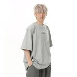 Korean Style Letter Print Round T-Shirt