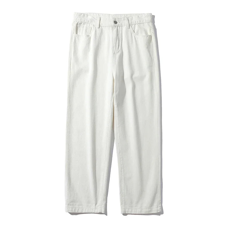 Oversized Casual Wide Leg White Jeans