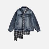 Plaid Patchwork High Street Denim Jacket
