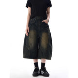 Insulated Streetwear Gothic High Waist Cargo Denim Jorts
