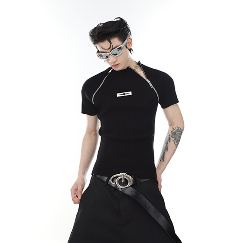 Y2K Slim Fitting Knitted T-shirt