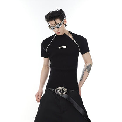Y2K Slim Fitting Knitted T-shirt