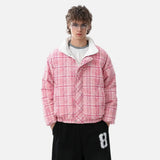 Thick Plaid Embroidered Double Sided Jacket