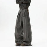Korean Pleated Patchwork Wide Leg Suit Pants