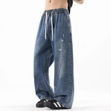 Durable Loose Wide Leg Washed Denim Jeans