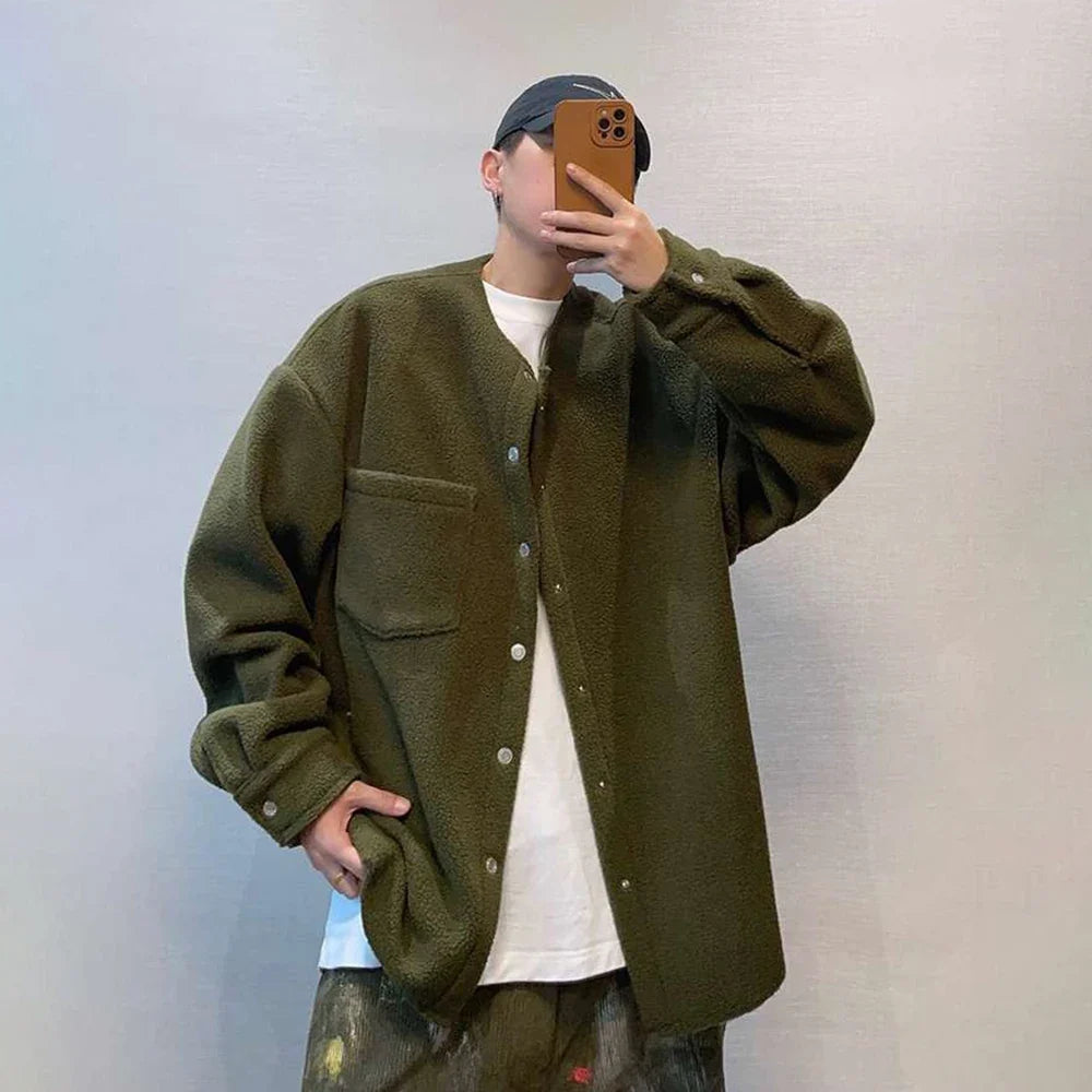 Faux Cashmere Polar Fleece Casual Jacket