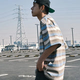 Men Casual Retro Vintage Striped Hip Hop T-Shirt