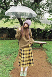 Women Vintage Green Knitwear Casual Sweater