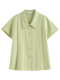 Women Classic Elegant Vintage Lapel Blouse Shirt