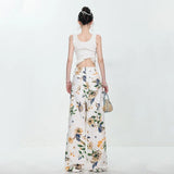 Vintage American Style Summer Flower Jeans