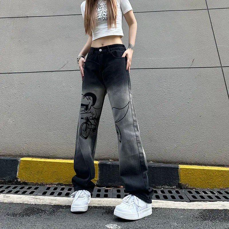 Cozy Cool Gradient High Waist Denim Jeans