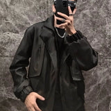 Solid Color Autumn Flight Leather Jacket