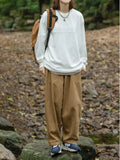 Retro Japanese Solid Color Elastic Pants