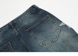 Ripped Side Stars Denim Pants