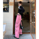 Y2K Vintage Pink Star Print Jeans