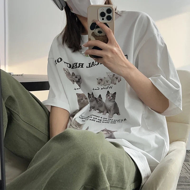 Y2k Women's Cat T-shirt