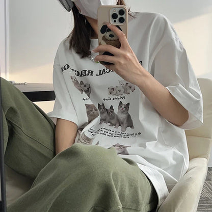 Y2k Women's Cat T-shirt