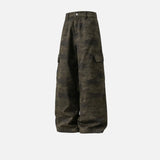Vintage Tactical Camo Cargo Straight Leg Pants