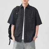 Streetwear Versatile Casual Short Sleeve Striped Shirt