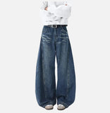Y2K Lightning Print Loose Fit Wide Leg Jeans