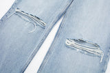 Blue Ripped Baggy Denim Pants