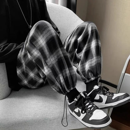 Retro Plaid Loose Fit Pants
