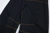 Streetwear Spliced Wide Leg Baggy Denim Jeans
