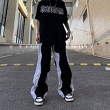 Tassel Wide-leg Patchwork Denim Pants