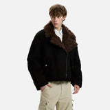 Winter Brushed Lamb Wool Parka Faux Fur Jacket