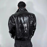 Spring Slim Leather Motorcycle Zipper Jacket